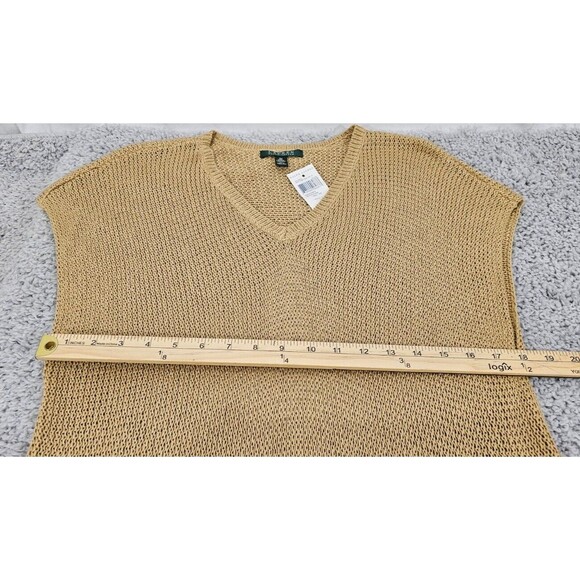 NEW Ralph Lauren Tunic Sweater Khaki Open Knit Dolman Sleeve Womens 2X Coastal - Picture 11 of 12